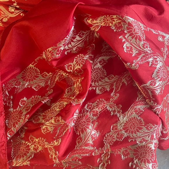 Handloom Cutwork Red Benarasi silk Saree With Bp - Picture 3 of 7